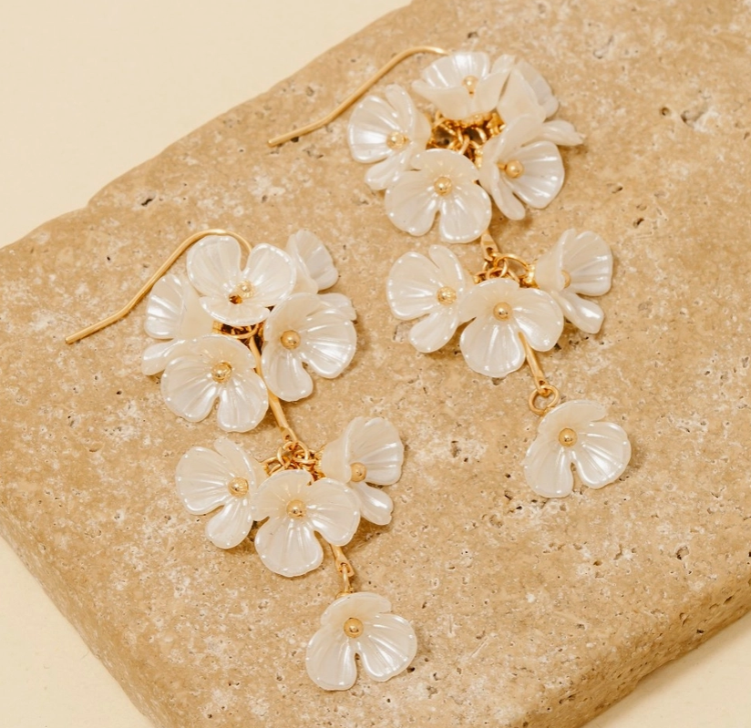 Pearl Flowers Statement Earrings