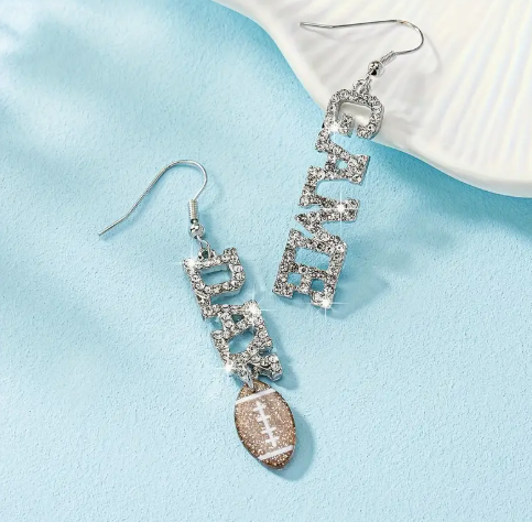 Thumbnail: 🏈 Game Day Rhinestone Drop Earrings (Gold or Silver)