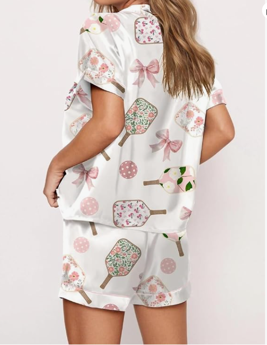 Thumbnail: Floral Pickleball Pajama Set – S, M, L