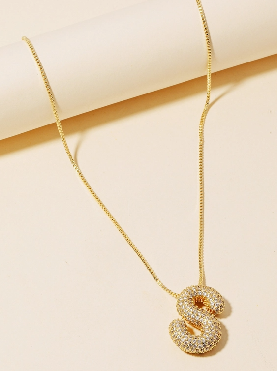 Thumbnail: Initial Sparkle Pendant Necklace