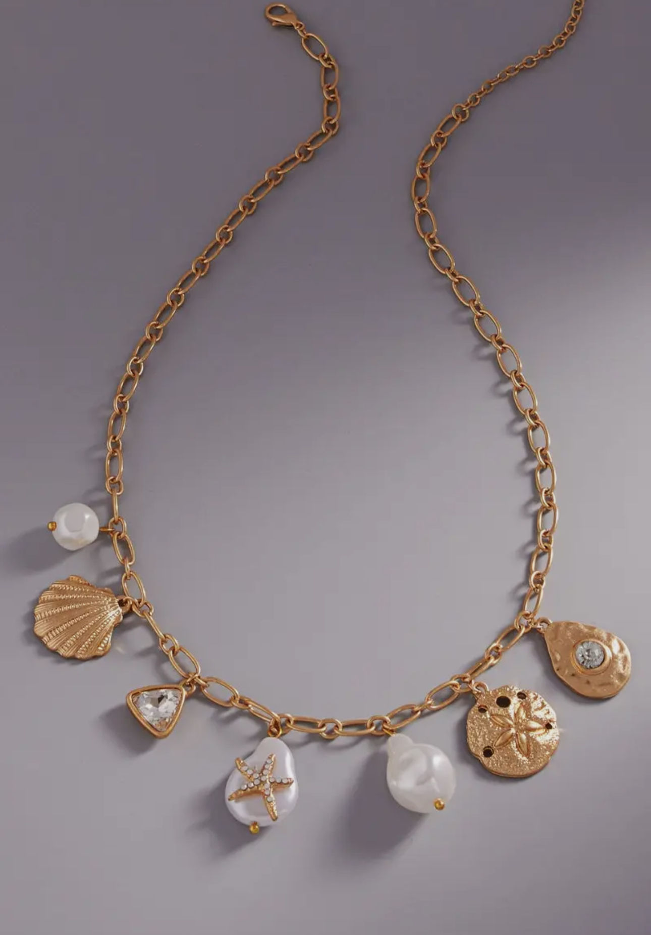 Golden Shores Charm Necklace