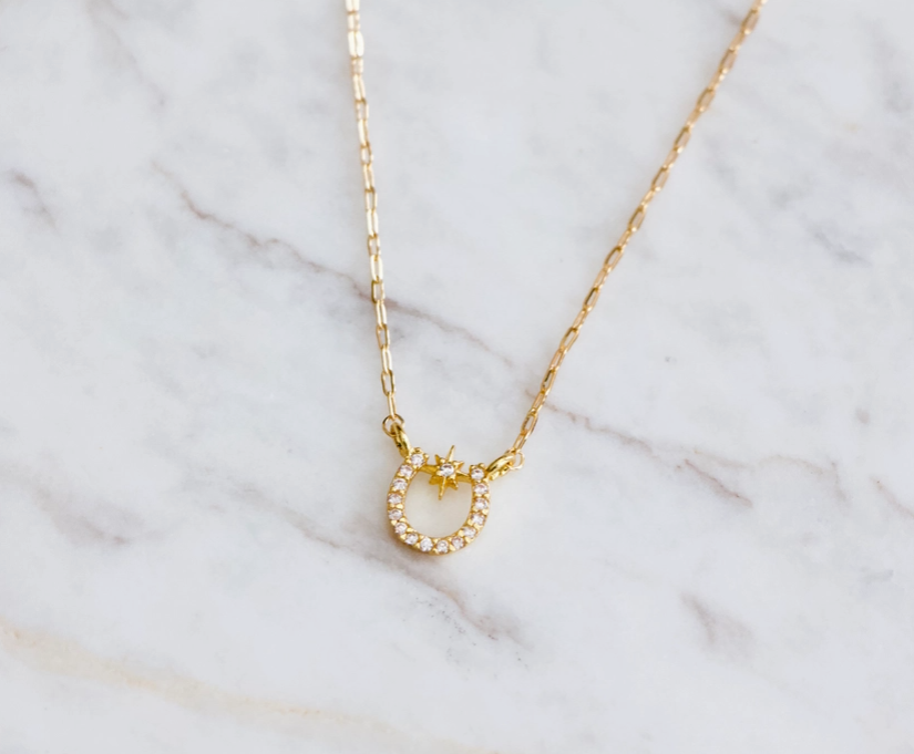 Thumbnail: Lucky Star Horseshoe Necklace