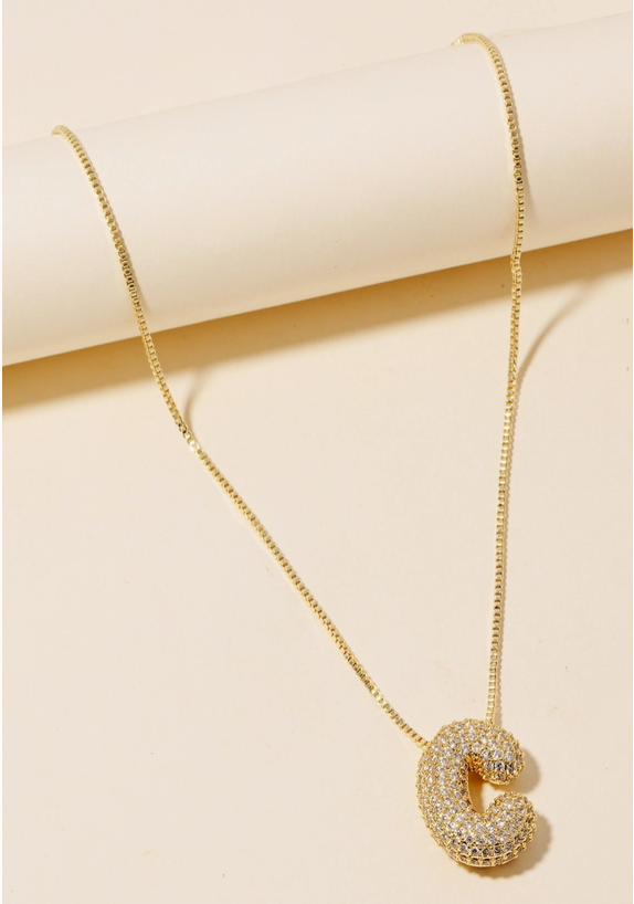 Thumbnail: Initial Sparkle Pendant Necklace