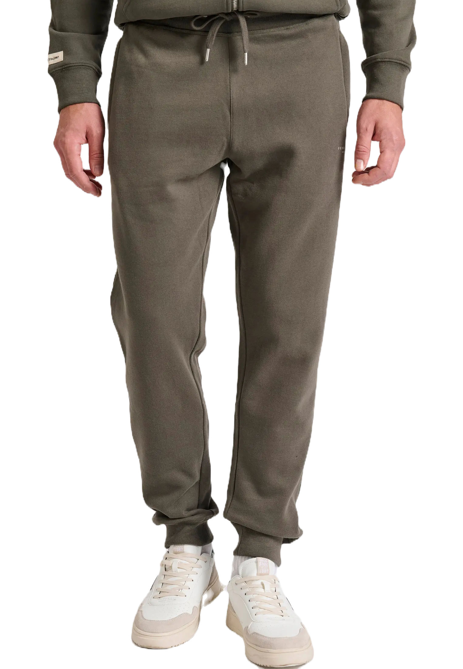 Funky Buddha Men's Cuffed Joggers - The Essentials FBM010-050-02 Khaki