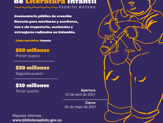 El Premio Nacional de Literatura Infantil Pedrito Botero abre sus inscripciones