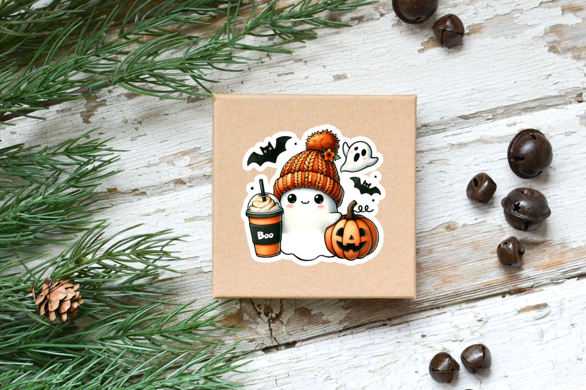 Coffee Ghost Boo Latte Sticker