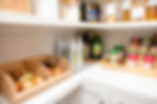 A bright, organized kitchen pantry