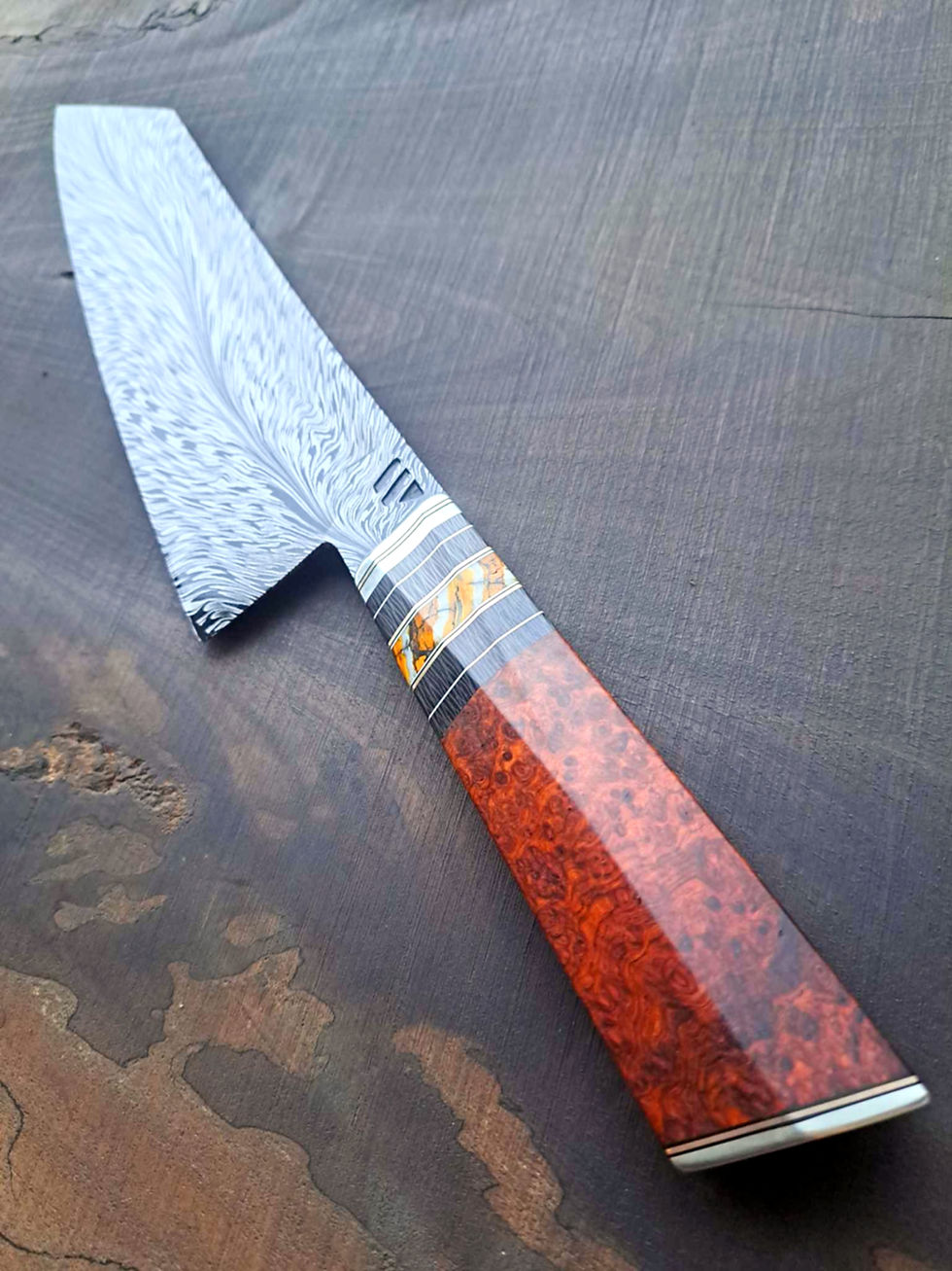 Thumbnail: Feather Damascus Kiritsuke