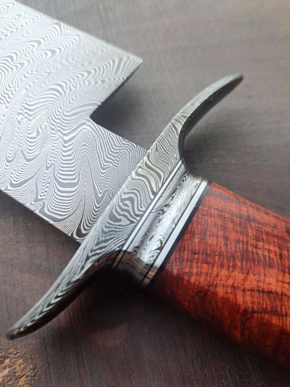 Thumbnail: Damascus Bowie with Sheath