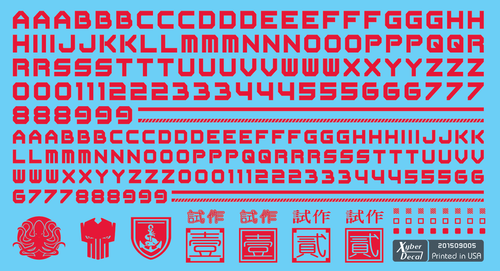 Alphabet / Symbol Decal (Set) | xyber-hobby