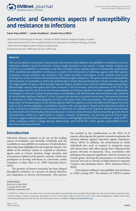 Aspectos Genéticos y Genómicos de la susceptibilidad y resistencia a las infecciones
