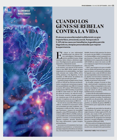 CÁNCER: Cuando los genes se rebelan contra la vida