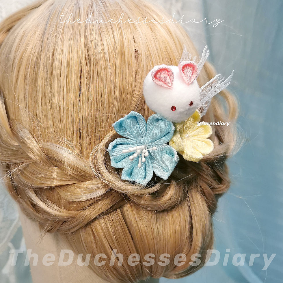Thumbnail: Carnation Bunnies Hairclips  |  兔子撫子髮夾发夹