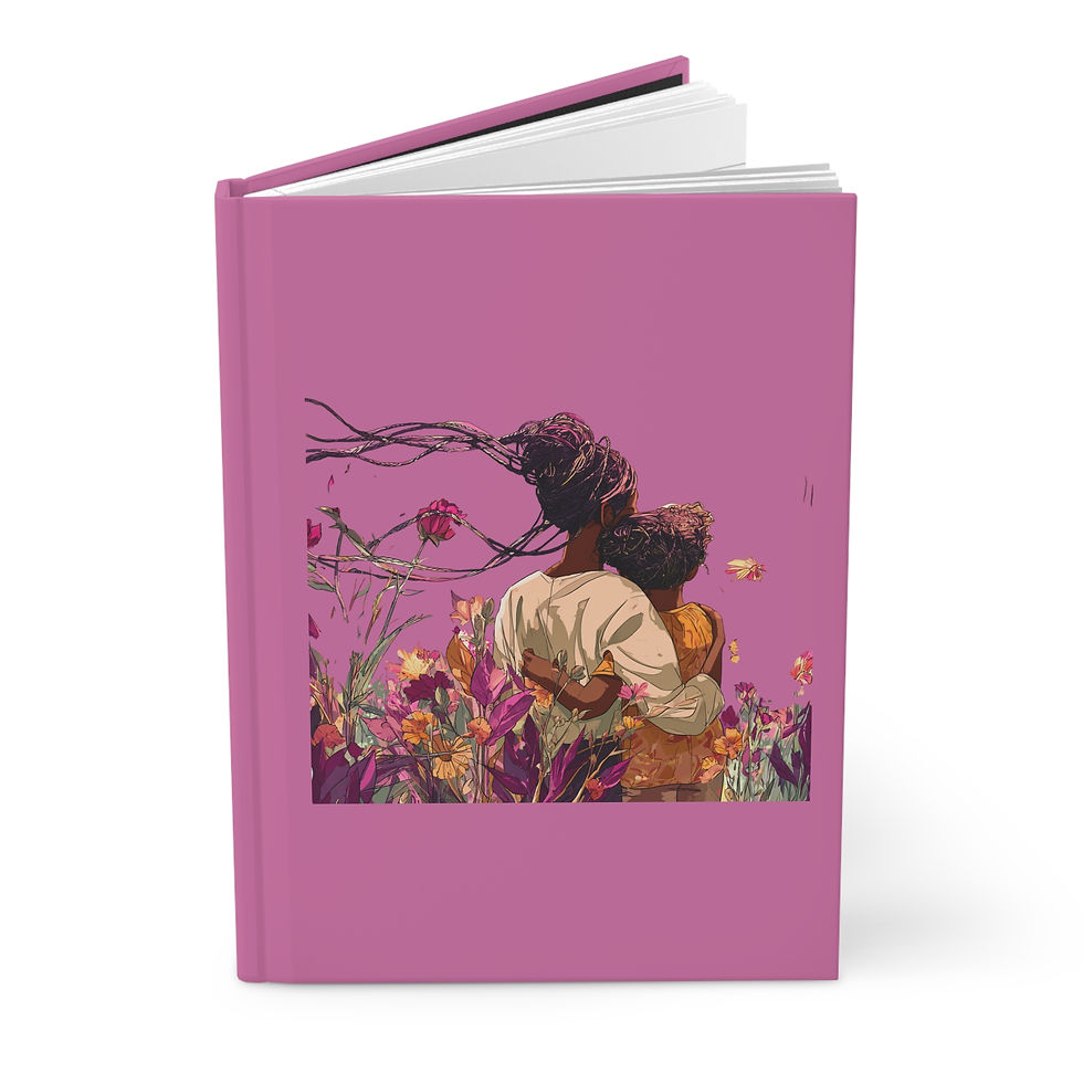 Thumbnail: Hardcover Journal — Mother and Child Floral Illustration (Pink)