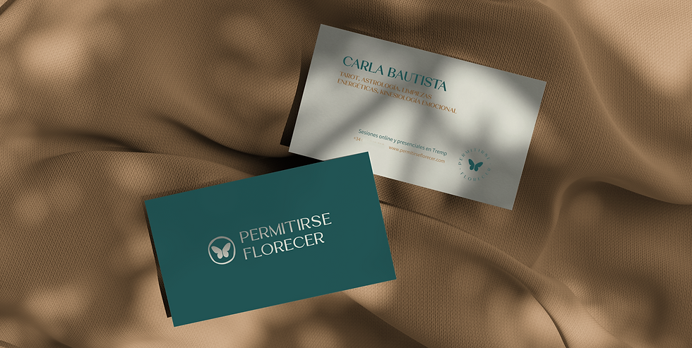 business card design for permitirse florecer, a personal brand