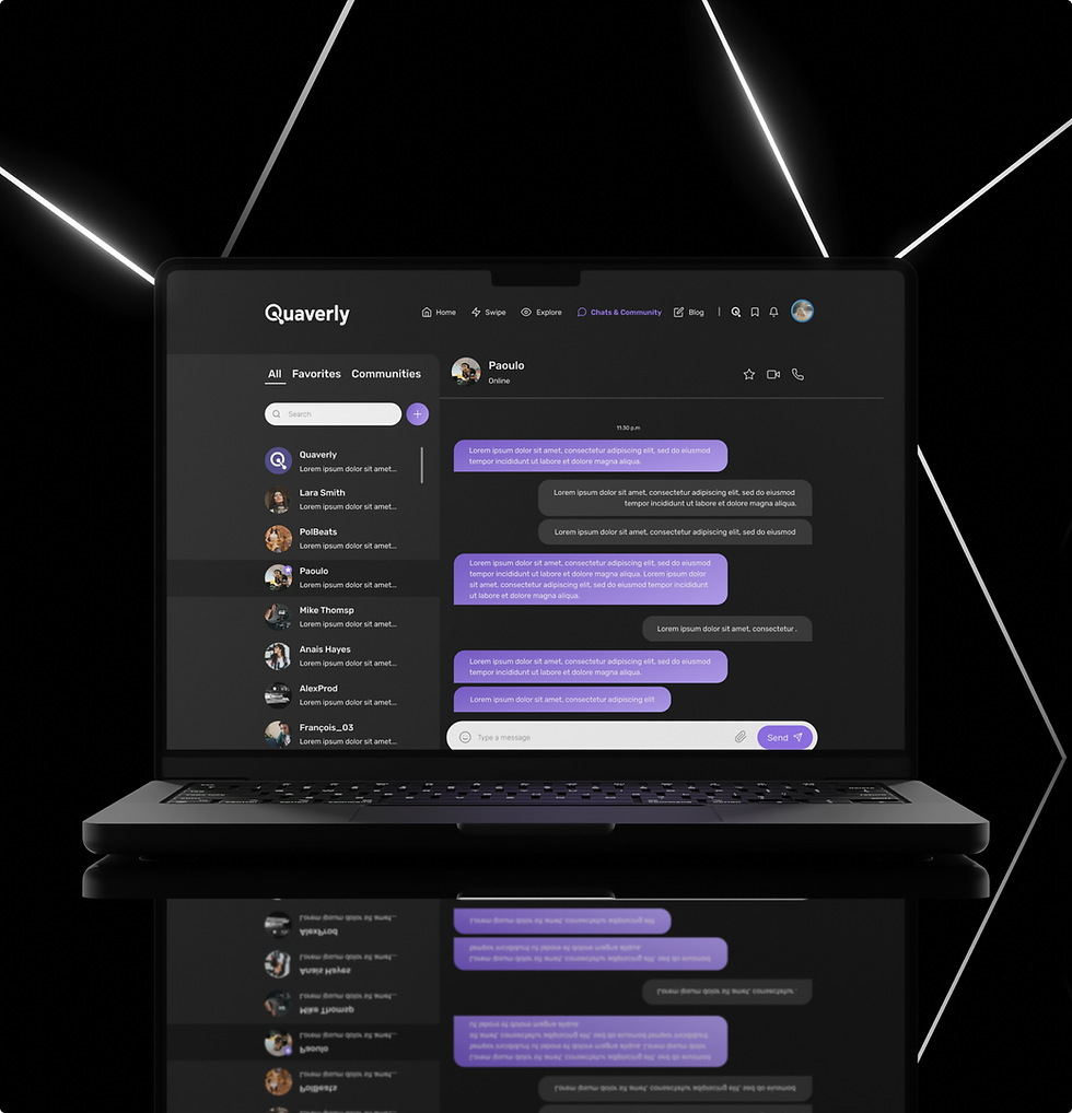 quaverly website design dark aesthetic
