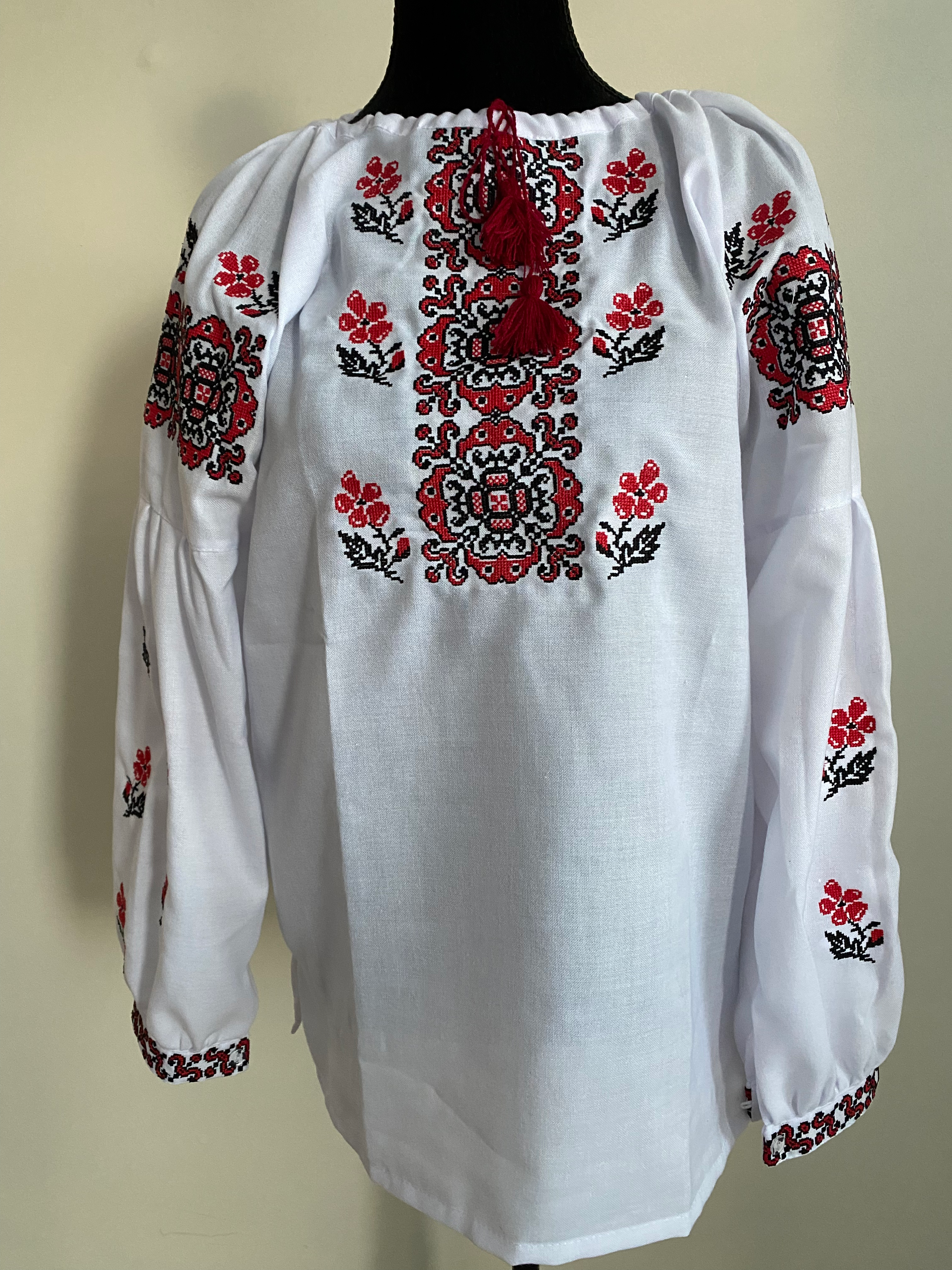 Traditional Red and Black Blouse