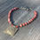 Thumbnail: Red Jasper necklace with brass mandala pendant, beads and button