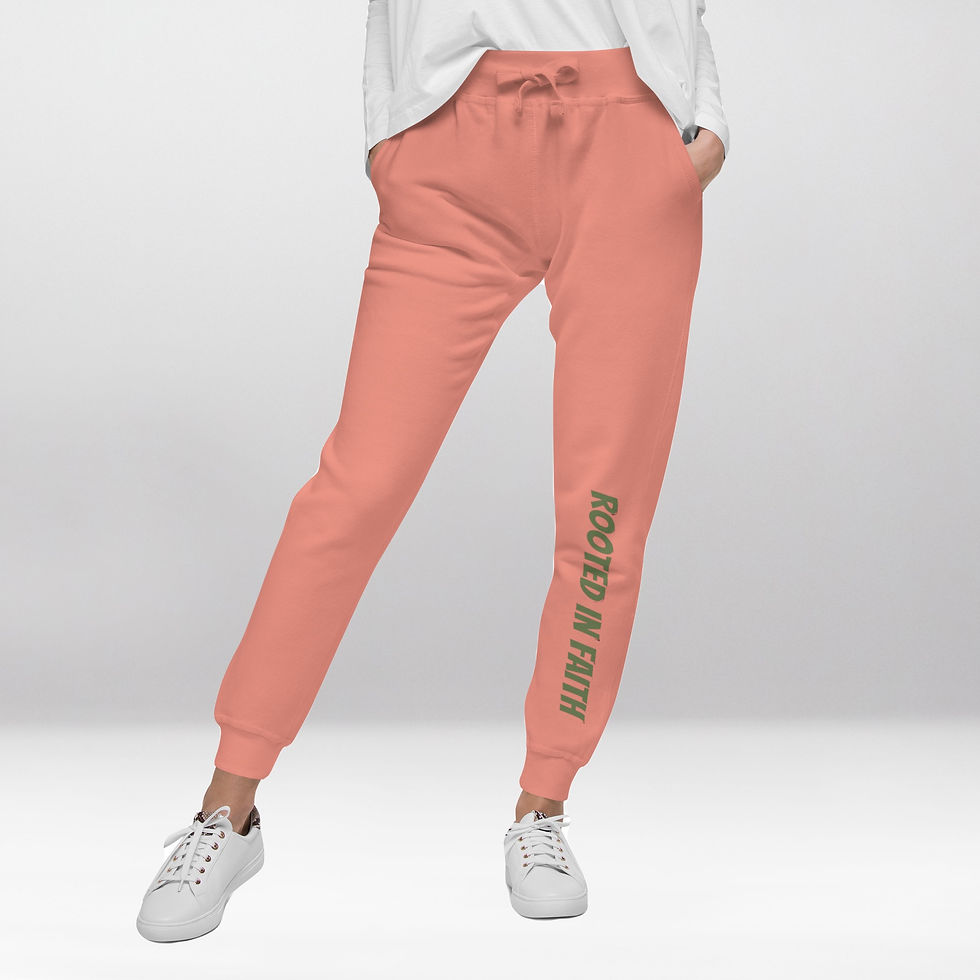 Miniature : Rooted in faith Green - Unisex fleece sweatpants 