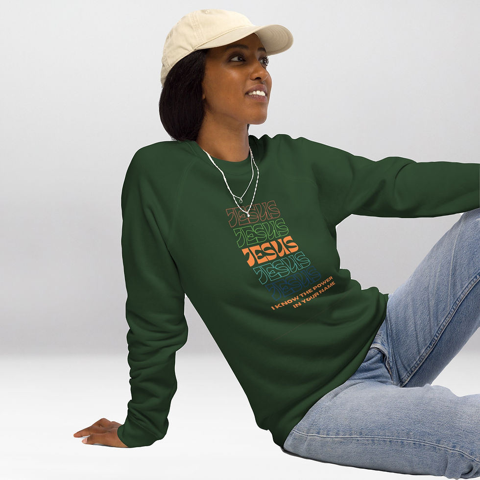 Miniatura: Jesus Unisex organic sweatshirt