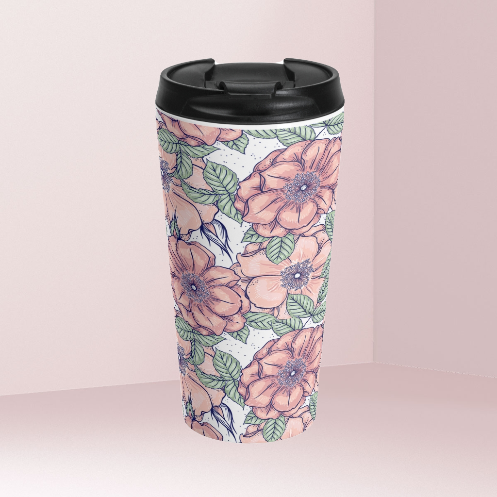 Big flowers Stainless Steel Travel Mug