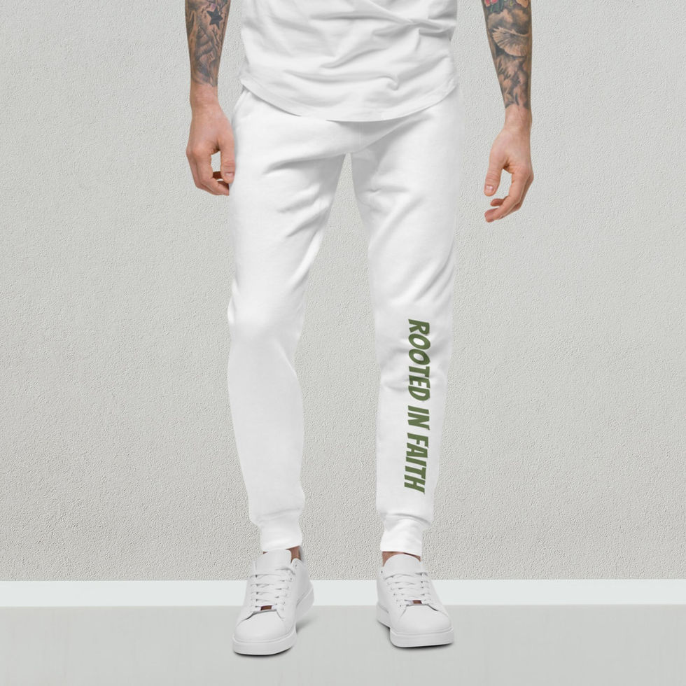 Miniatura: Rooted in faith Green - Unisex fleece sweatpants 
