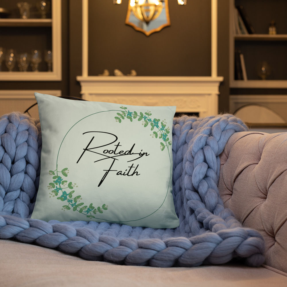] Pillow -Rooted in faith green