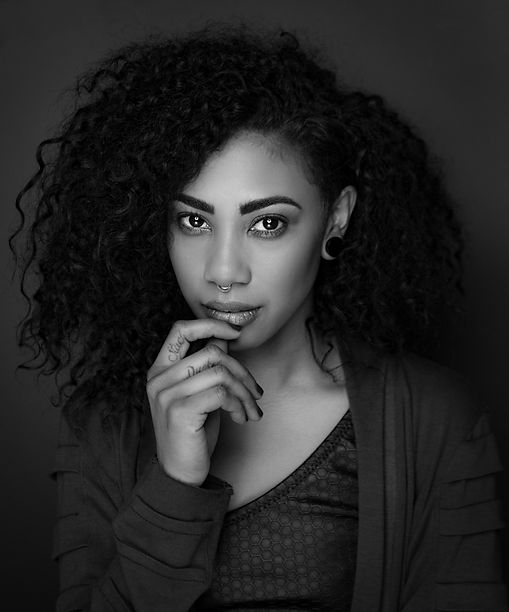 young woman with curly hair