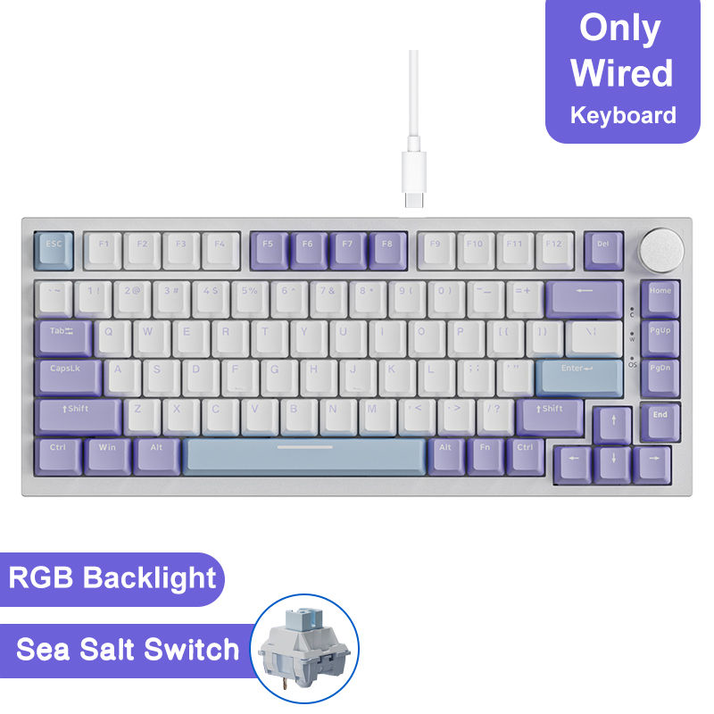 Miniatura: Teclado mecânico para jogos Ajazz AK820/AK820Pro Bluetooth 5.1/Sem fio/Com fio C
