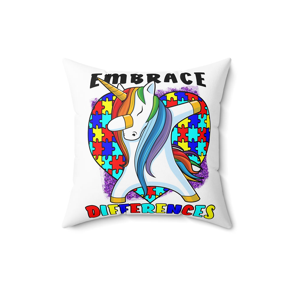 Thumbnail: Embrace Differences Pillow – Unicorn Magic with a Meaning