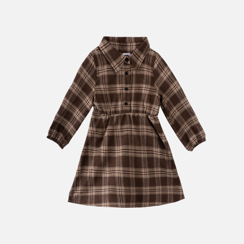 Thumbnail: Brown plaid dress & shirt