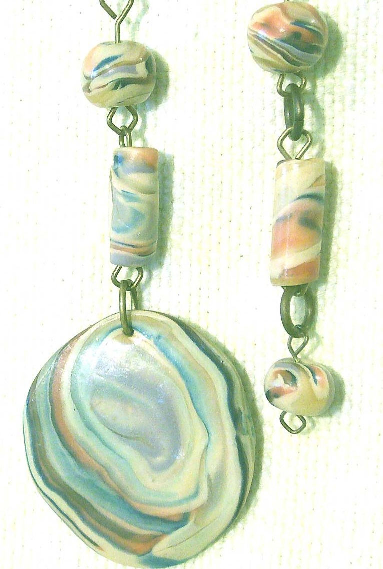 Thumbnail: Earrings Colorful marble