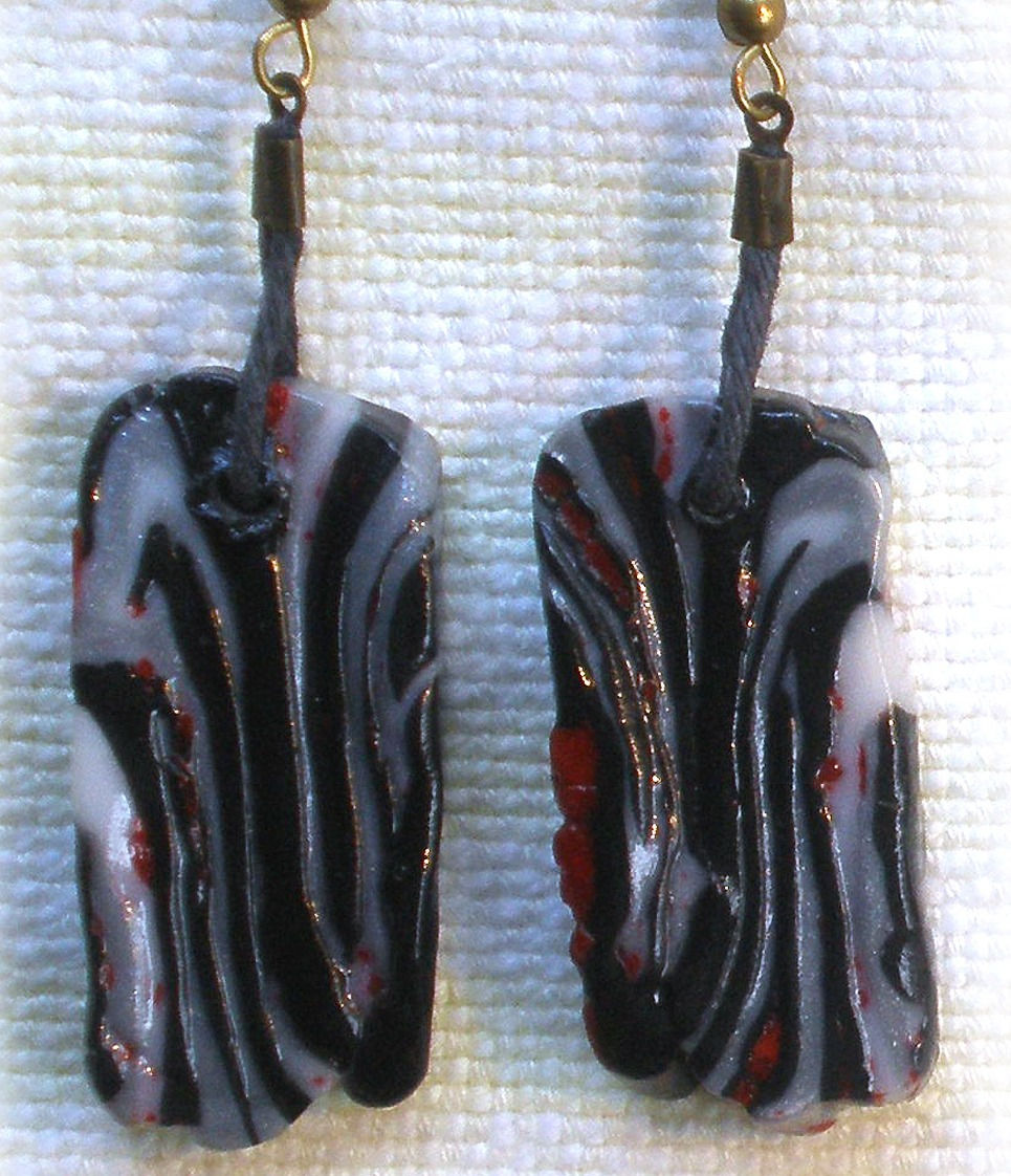 Thumbnail: Earrings Black marble