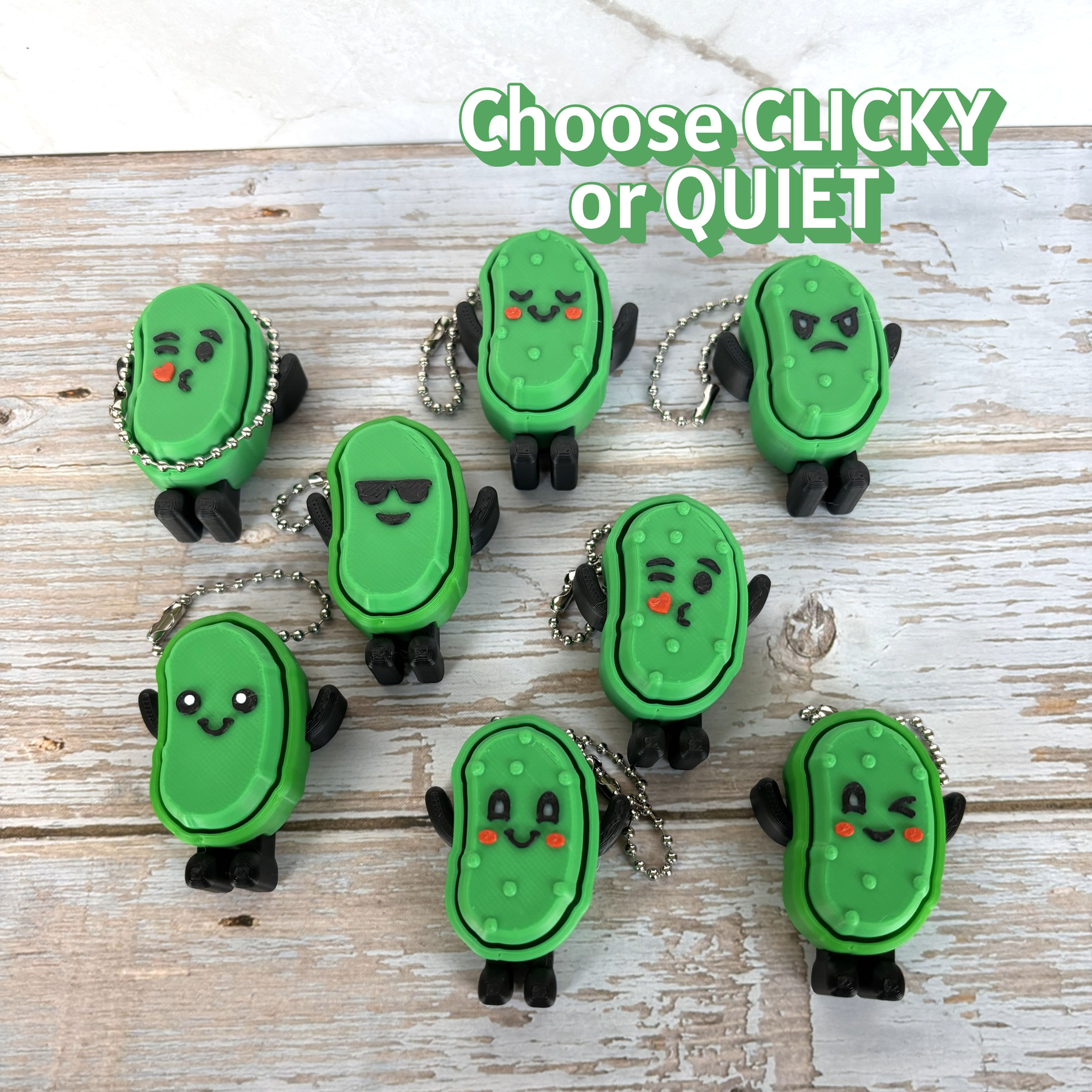 Pickle People Fidget Clicker Keychains