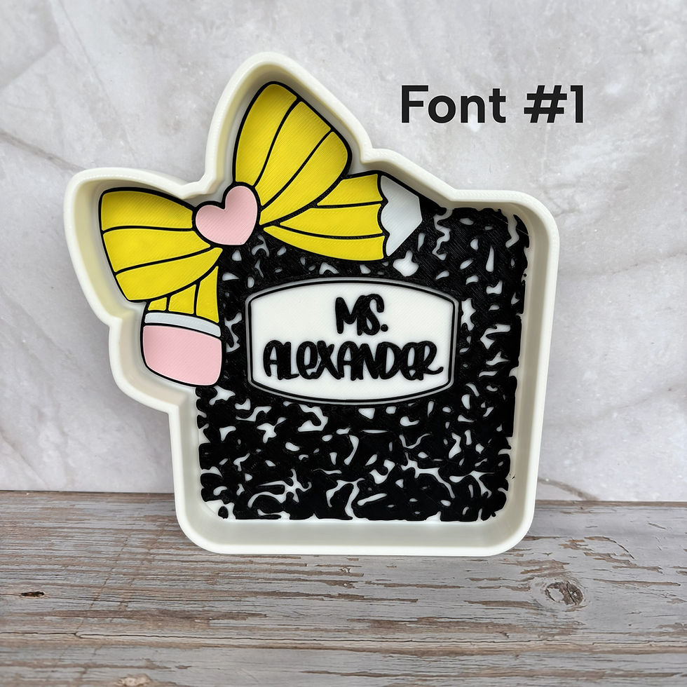 Thumbnail: Teacher Personalized Trinket Tray Dish Composition Book Pencil Bow