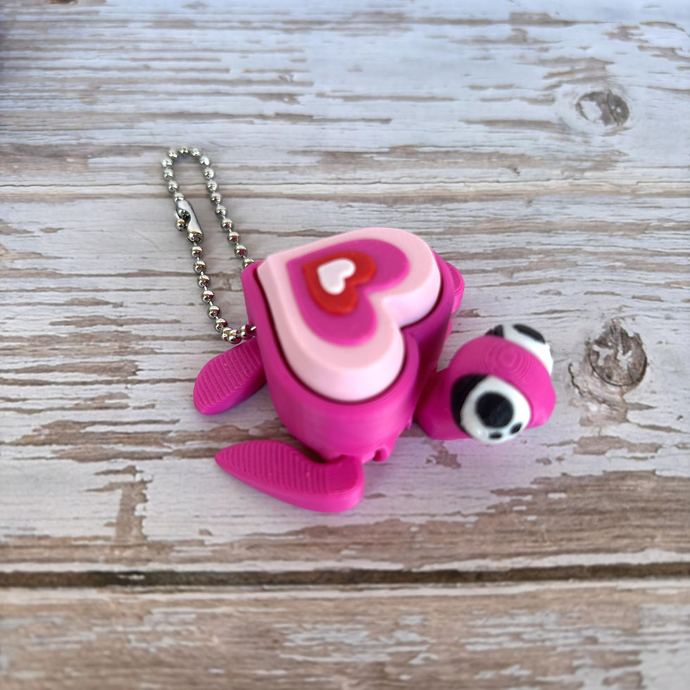 Thumbnail: Turtle Hearts Valentines Love Flexy Fidget Clicker Keychains