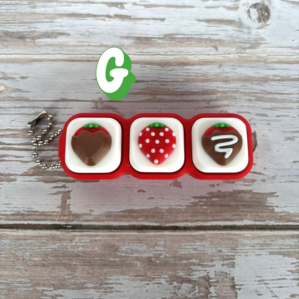 Thumbnail: Strawberries Chocolate Fruit Fidget Clicker Keychains | Summer Fun