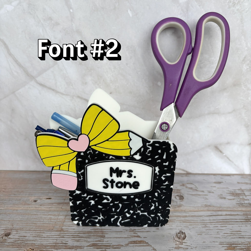 Thumbnail: Teacher Personalized Pen Pencil Holder Desk Organizer Book Pencil Bow