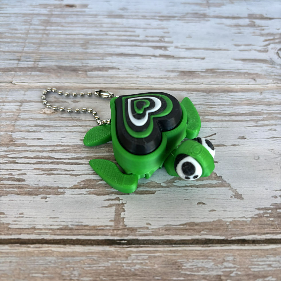 Thumbnail: Turtle Hearts Valentines Love Flexy Fidget Clicker Keychains