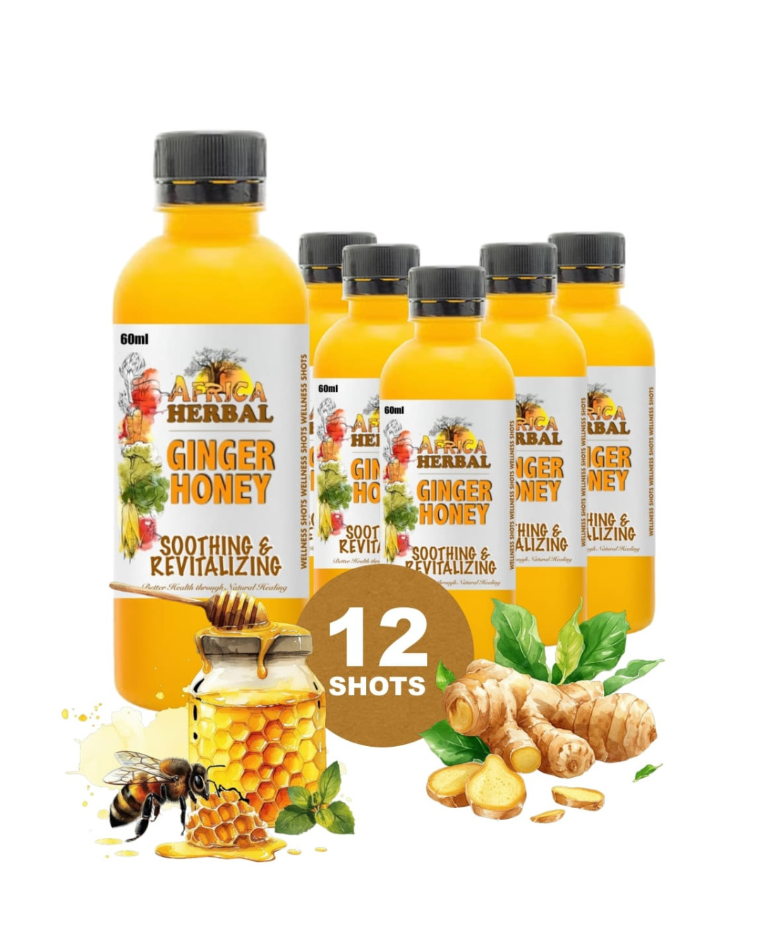 GINGER & HONEY (12X60ml) WELLNESS SHOTS