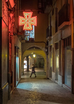 El barri vell de Girona de nit