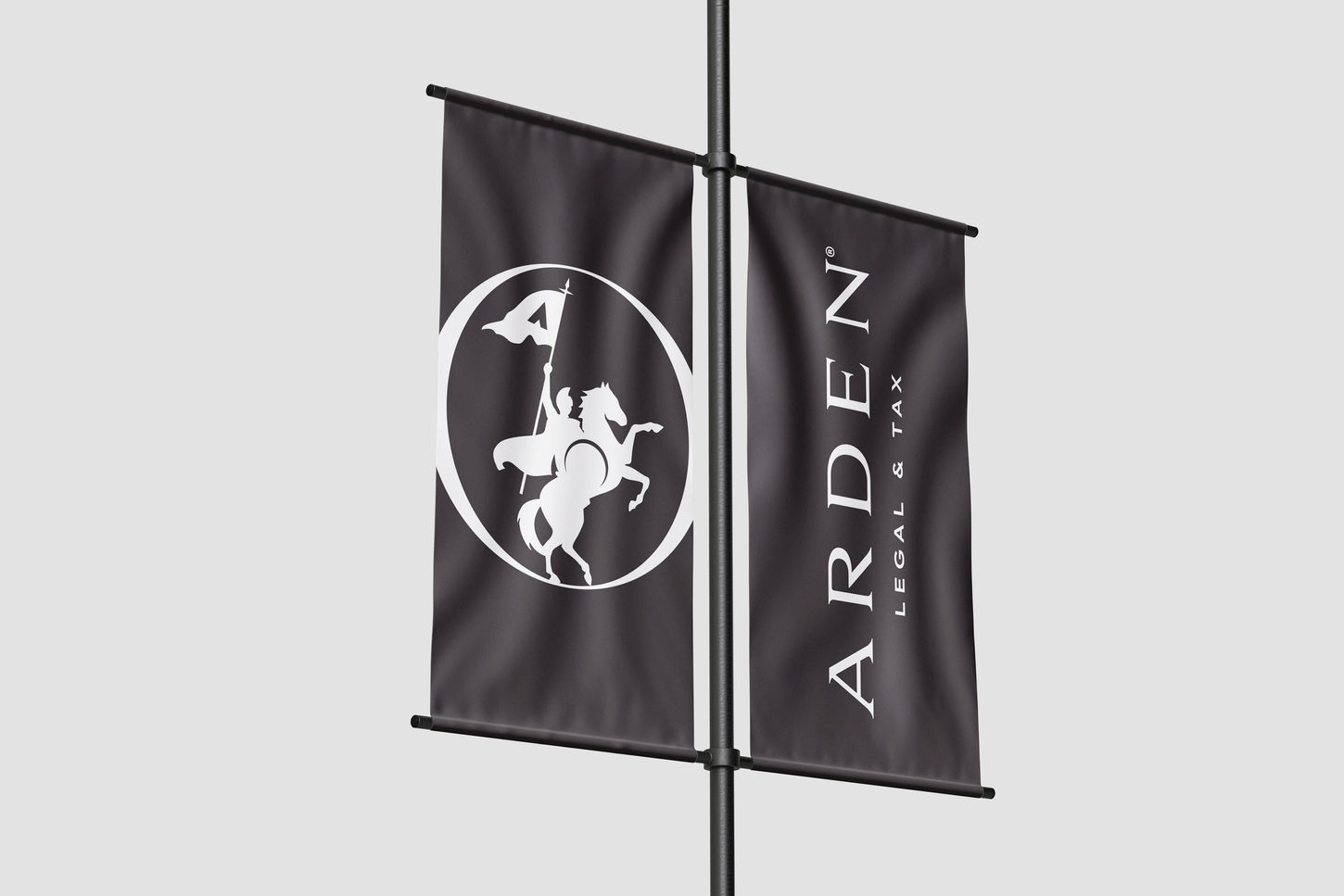 Firemná identita ARDEN LEGAL & TAX — vlajka na stĺpe