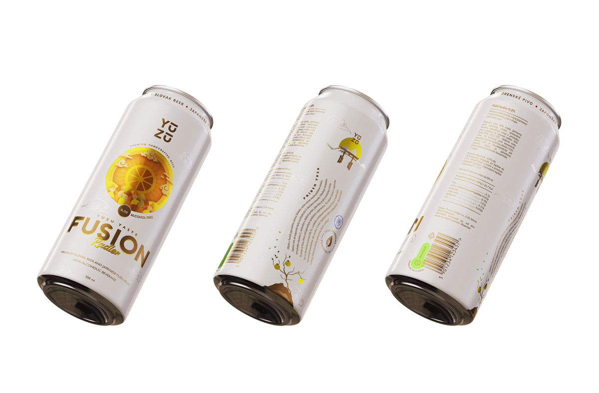 YUZU Fusion radler produktový dizajn Provoco - detail plechovky