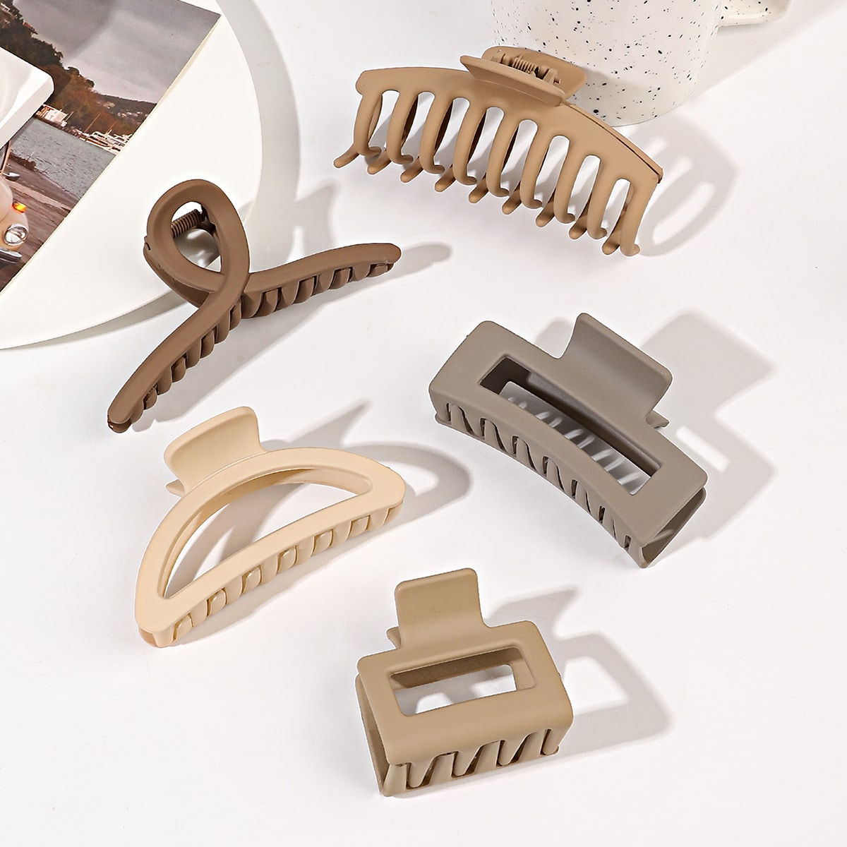5-Piece Matte Hair Claw Clip Set