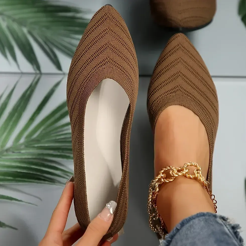 Thumbnail: Charlotte Pointed Knit Ballet Flats