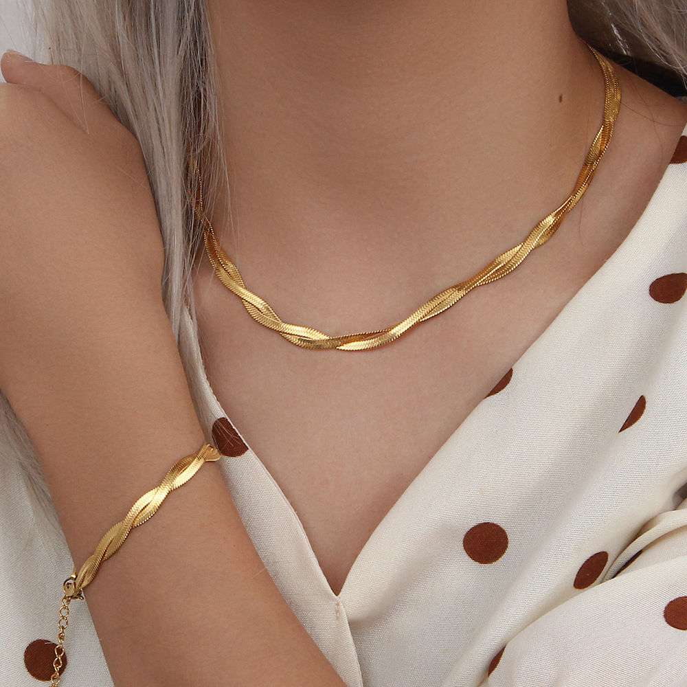 Gold Herringbone Set