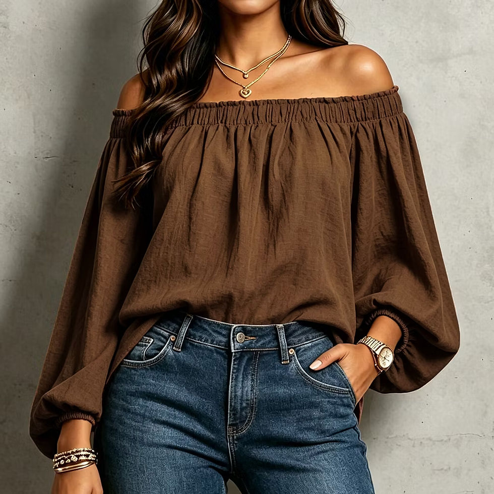 Thumbnail: Aurelia Lantern-Sleeve Blouse