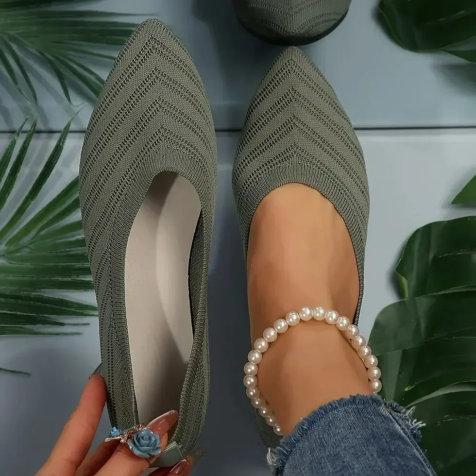 Thumbnail: Charlotte Pointed Knit Ballet Flats