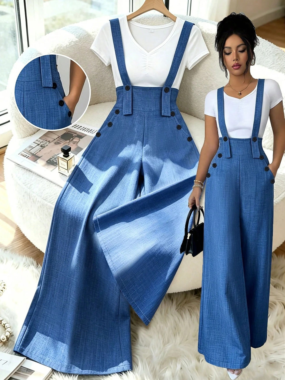 Thumbnail: Emma Elegant Wide Legged Overalls