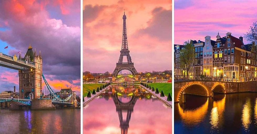 London Paris Amsterdam multi-country Europe itinerary